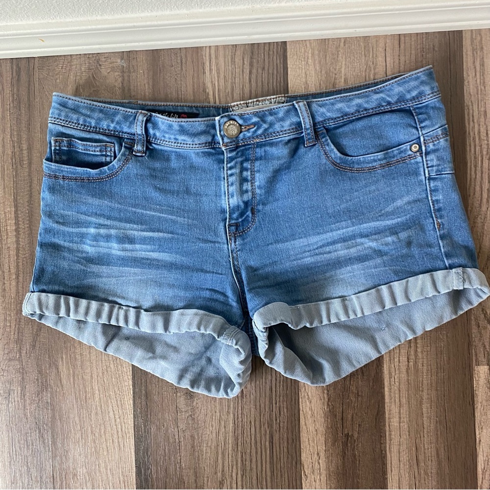 Hot Kiss Blue Jean Shorts with Rolled Cuffs